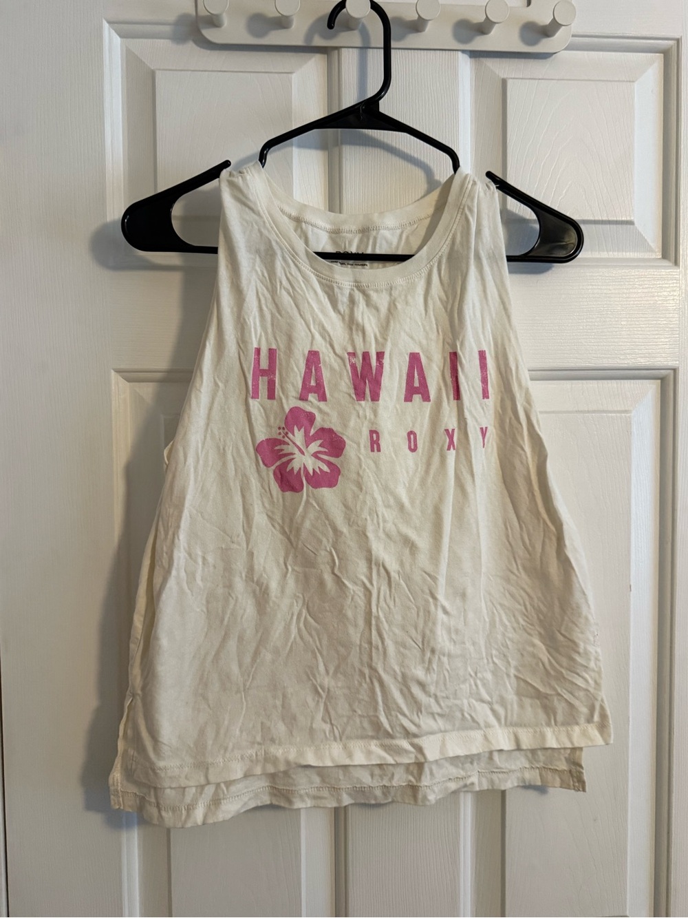Roxy White Tank Top with Pink Hawaii Print